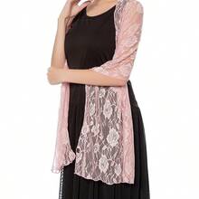 Women's Lace Shawls And Wraps For Formal Evening Party Dress,Bride Bridesmaid Shawl Veil For Wedding - Hồng - Xem 5