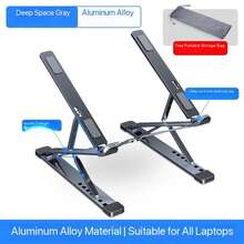 New N8 Laptop Stand, Aluminum Alloy Portable Desktop Computer Holder, Foldable Suspended Dual-Layer Stand, Sturdy Support For Laptop - Multicolor - View 12