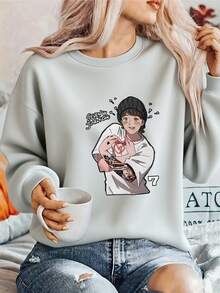 Casual Women S T Shirt KPOP SEVEN 7 JUNG KOOK Female Short Sleeve Summer Harajuku Fashion Couple Kaw Pullover - 淺灰色 - 查看 2