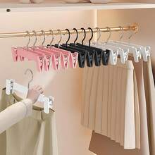 20 Perchas,Gancho Negro con Pinzas, Ganchos para Pantalones 360 °     y Diseño Antideslizante, Resistentes para Pantalones, Faldas y Ropa Pesada, Ideales para Clóset en Casa (Negro) - Blanco - Ver 3