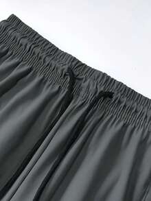 女士休闲弹力运动裤，轻盈透气外套，抽绳腰带显瘦，适合跑步、瑜伽、健身，春秋季穿着 - 灰色 - 查看 6