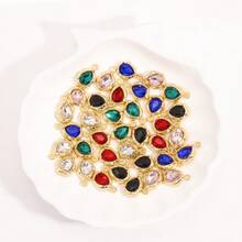 10pcs Mixed Shiny Colorful Heart, Crystal, Bow, Rabbit, Water Drop Elegant Alloy Pendants, Charms For Necklace, Earrings, DIY Jewelry Making - Gold - View 11