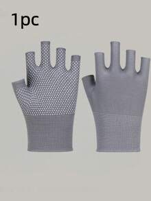 Wear-Resistant Full Palm Anti-Slip Nylon Dot-Coated Fingerless Breathable Work Gloves, Suitable For Express Packaging, Sorting, Outdoor Fishing, Fitness Cycling, Construction Work, Farm, And Garden Labor. If You Love Your Husband, Buy Him A Pair