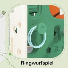 Tobogán con tobogán largo, caja de almacenamiento, túnel, escaleras, aro de baloncesto y pasillo. Fácil de instalar y ahorra espacio. Alta calidad.