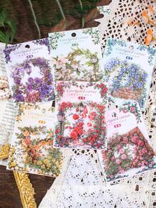 30 Pictures/Package Flower Series Corner Stickers Suitable For Collage Decorative Table Frames And Photo Frames Diary Border Self-Adhesive Paper,Sticked On Suitcase Computer Water Cup Mobile Phone Case Refrigerator Wall Helmet Cabinet Box Door Bed Guitar,Classroom Samolepky,School Supplies,Teacher Accessories