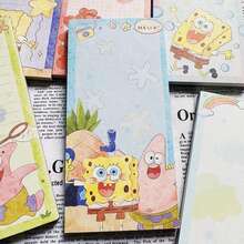 SpongeBob SquarePants 1pc SpongeBob & Patrick Long Memo Pad, Non-Sticky Cartoon Cute Student Notebook, Back To School, Perfect Party And Holiday Gift (Random Style) - Multicolor - View 6