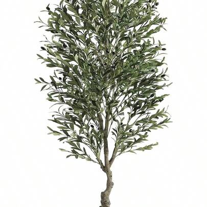 Artificial Olive Tree 7ft Tall Fake Potted Olive Silk Tree With Planter Large Faux Olive Branches And Fruits Artificial Tree For Home Office Living Room D***R Indoor, 2232 Leaves