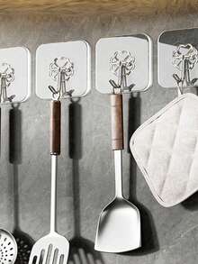 1/10/20/30 件亚克力粘性墙钩，不锈钢多功能悬挂式收纳架，适用于家庭、厨房、浴室、卧室、办公室 - 强力抓握，无痕，易于安装 - 彩色 - 查看 12