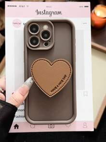 1pc Millennium Style Layered Photo Frame Soft Leather Heart Air Cushion Hidden Stand Phone Case Compatible With Apple 12/13 Pro Max, Full-Body Shockproof Protective Cover, Minimalist Design, Cute Cartoon Style, Perfectly Protects Your Phone, Compatible With Honor X7/Galaxy A56 5G/Infinix Smart 8/Infinix Hot 40i/Spark 20/Spark 20C/Spark Go 2024/Redmi Note 14 5G/ Moto E22/E22i/OPPO A54