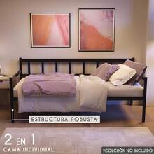 Cama Divan con Altura de 35 - Camas Individuales 90x190 - Somier Sofa con Base par Colchón 90x190 - Divan Cama de Metal Negro