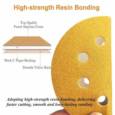 Aiyard - Discos de Lijado de Gancho y Bucle de 5 Pulgadas, 8 Agujeros, Grano 180, Papel de Lija Orbital Aleatorio, Paquete de 100