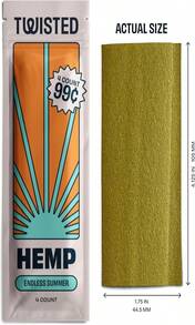 Twisted Hemp Wraps Natural Cigarette Rolling Papers Display | 4 Wraps Per Sleeve | Pack Of 15 | 60 Wraps Total - ColorD - 查看 8