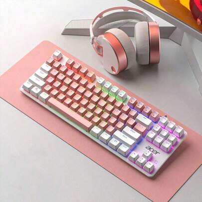 Acer Bàn phím cơ tách rời OKW132, bố cục nhỏ gọn 87 phím, keycap silicon, chống bóng mờ toàn phím, thiết kế chống nước bắn, thời lượng pin dài, chuyển đổi thông minh, trải nghiệm tiện dụng và thoải mái, màu trắng sữa