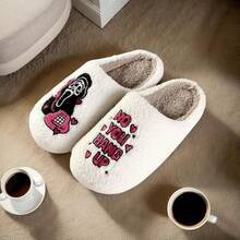 Cozy Plush Halloween Pumpkin Slippers, Non-Slip Fluffy Design - 組合-b - 查看 10