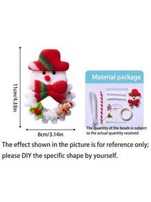1 Set Christmas Hanging Ornament Craft Kit With Twist Ties & Beaded Chains, Felt Ornament Decorations Of Santa Claus, Christmas Tree, Reindeer, Snowman, Creative DIY Craft For Kids, Children's Gift, Handmade DIY Material Pack, Christmas Decoration Keychain Craft For Kindergarten