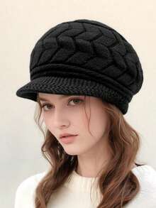 2pcs Women's Hat And Gloves Set, Knitted Beanie Hat And Gloves, Casual Fashion For Autumn/Winter, Suitable For Daily Use, Outdoor Travel, Hiking, Skiing, Climbing, Christmas