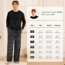 Mens Pajama Pants Soft Flannel Fleece Pajama Bottoms Sleep & Lounge Pants With Pockets And Drawstringhalloween - Fair Island Grey - View 10