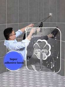 1/10/20/30 件亚克力粘性墙钩，不锈钢多功能悬挂式收纳架，适用于家庭、厨房、浴室、卧室、办公室 - 强力抓握，无痕，易于安装 - 彩色 - 查看 10