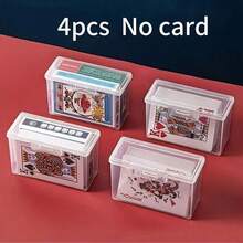 1/2/3/4 件扑克牌盒，透明牌盒，可放置两张扑克牌图像（无牌）圣诞节、万圣节、感恩节礼物 - 多色 - 查看 3