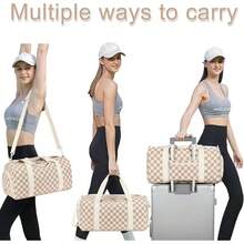 Training Bags - Brown White Corduroy Squares - View 7