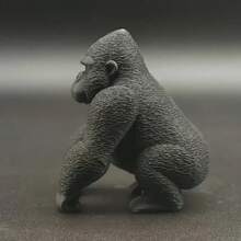 3D gedruckte schwarze Gorilla Statue, sammelbare Tierfigur, kreative Tischdekoration, Plastikhandwerk geeignet für Zuhause, Büro und Wohnzimmer Dekoration, Silberrücken Gorilla Skulptur, Innen-/Außendekoration - Verschiedenfarbig - Übersicht 9