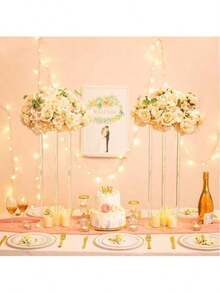 1pc Acrylic Flower Stand, Clear Column Vase Holder - Geometric Centerpiece Decor For Wedding, Tabletop Flower Rack, Outdoor Decoration, Home Gathering, Wedding Party, Silk Flower Wedding Stage Decor, Home Floral Display