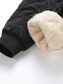 1件装女士保暖加厚抽绳腰带运动裤，防风防寒休闲裤，冬季紧身裤 - 黑色 - 查看 7