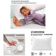 Almohada De Foam Triturado Ultra Suave Cojin Ajustable con Funda Exterior Antibacterial Transpirable Almohada Comoda Confortable Suoper Comoda 45 X 64 HG17C6 - 1 - Ver 1