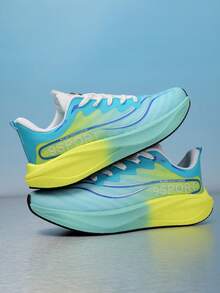 Jifffly 大码男士轻便透气网眼休闲运动鞋，减震碳板跑步鞋 - 綠色 - 查看 3