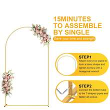 2pcs Arco para Decoración Base para Fiesta Decoración 1.2/1.5/1.8/2.0/2.2m, Soporte Para Globos Flores para Fiestas,Bodas,Festivales,Decoración navideña - Dorado - Ver 12