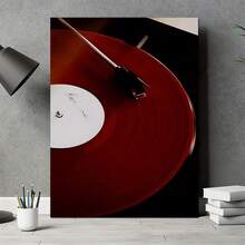 [Áp phích nhạc cổ điển] 1 tấm áp phích nhạc không khung hiện đại tối giản - Nghệ thuật đĩa than màu đỏ tía đậm, in màu rực rỡ, chất liệu bền - Tranh in trên vải dành cho người yêu âm nhạc và người đam mê âm thanh cổ điển, nghệ thuật treo tường âm nhạc, tác phẩm nghệ thuật phòng ngủ, phòng khách, trang trí văn phòng tại nhà - Nhiều màu - Xem 2