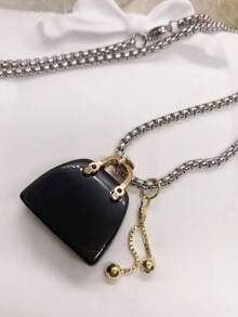 Tiger Auge & Schwarzer Obsidian Perlen Lange Halskette, modisches Pullover Ketten Design für Frauen