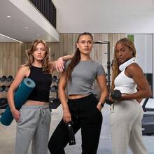3 Pack Women's Wide Leg Sweatpants Workout And Yoga (Plus Sizes Available) ZQZF - Taupe / Abu-abu Muda / Abu-abu Sedang - View 7