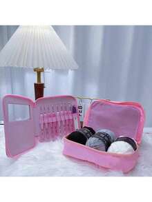 9pcs-99pcs Pink Soft Handle Crochet Hook Set, Yarn Knitting, Crochet Knitting, Suitable For DIY Handcraft Lovers, Crochet Handicrafts, Hats, Bags, Clothes, Socks (Random Color)