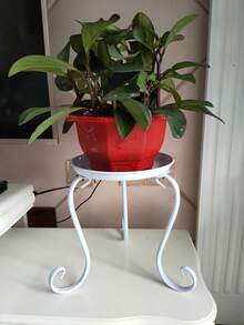 1 Stück zeitgenössischer Metall Pflanzenständer, Blumentopfhalter für Innen/Außen - freistehendes Eckregal für Wohnzimmer, Balkon, Garten & Terrasse, ohne Werkzeuge montierbar