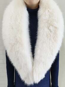 1. Faux Fur Collar & Cuff Set, Warm Faux Fur Scarf, Fluffy Oversized Furry Shawl Wrap For Women In Winter, Suitable For Dresses, Christmas Decoration - Multicolor - View 86