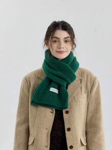 1 szt. Jednokolorowy szalik, elegancki i wszechstronny na jesień/zimę, przyjazny dla skóry, teksturowany w paski, odpowiedni na wyjścia, randki, do noszenia na co dzień lub do pracy