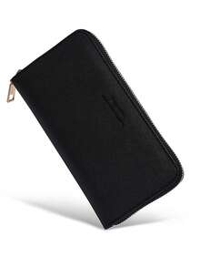 男女通用长款卡包，大容量银行卡套，简约长款钱包，长款手拿包，迷你钱包 - 黑色 - 查看 4