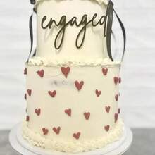 DAcrylic Black Engaged Cake TopperEngagement Cake Topper Engagement Party Decorations Bride To Be Bridal Shower Bachelorette Party Plies10 - như hình ảnh - Xem 4