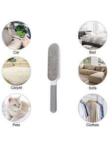 1pc Reusable Double-Sided Hair Removal Brush, Static Cling Pet Hair Remover, Manual Static Lint Brush For Cat Hair, Clothes, Sofa, Furniture, Bedding And Carpet Cleaning - Plastic Material, No Electricity Needed, Gently Shaves And Cleans Fur, Creates A Tidy Home - Multicolor - View 7