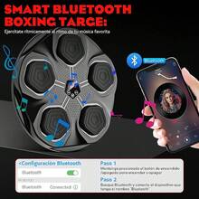 Maquina de Boxeo Musical con 2 Pares de Guantes,Musical Boxing Machine Recargable Bluetooth,Diseño Antirruido,Ajuste de 9 Velocidades,Box Musical de Pared para Adultos,Niños,Interior,Gimnasio - A - Ver 5