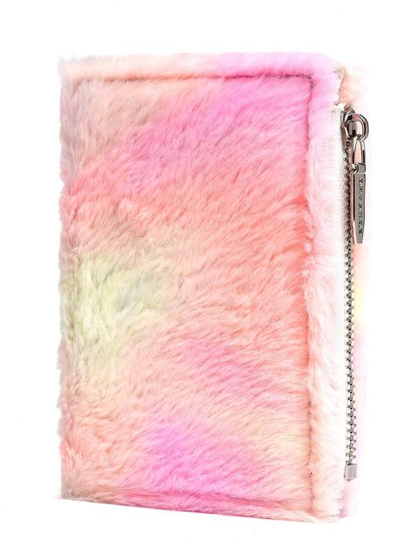 Women's Short Plush Wallet Gradient Color Fashion Multi-Card Slots Compact Card Holder With Zipper Coin Purse For Women Money Wallet Mini Wallet Purse Wallet Small Wallet Cute Wallet Card Wallet Coin Wallet