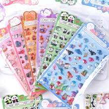 3D Embossed Gem Crystal Animal Stickers, Cute Decorative Stickers For Phone, Planner, DIY, Small Pattern Stickers