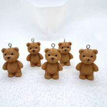 5/10pcs Resin 3D Bear Pendant, Suitable For DIY Jewelry Making, Perfect For Earrings, Necklaces, Bags And Keychains