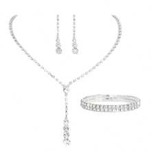 Rhinestone Jewelry Set Bling Necklace Earrings Bracelets Set For Women Evening Clutch Party Bridal Purse Elegant Silver Sparkling Glitter Flap Envelope Bag Women's Handheld Evening Metal Chain Bag Handbag Crossbody Purse Wedding Party Bag For Women And Girls