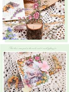 30 Pictures/Package Flower Series Corner Stickers Suitable For Collage Decorative Table Frames And Photo Frames Diary Border Self-Adhesive Paper,Sticked On Suitcase Computer Water Cup Mobile Phone Case Refrigerator Wall Helmet Cabinet Box Door Bed Guitar,Classroom Samolepky,School Supplies,Teacher Accessories
