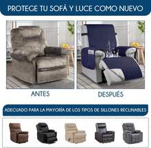 RAMSPIT 100% Impermeable Funda para sillón reclinable,Funda para reposed reclinable Antideslizante con 2 Grandes Bolsillos Laterales,Lavable, Resistente al Desgaste, no pegajoso- 23 Pulgadas - negro - Ver 4