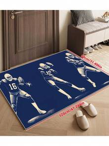 1 buc. Covoraș antiderapant cu design modern pentru teren de fotbal american - Covor de baie absorbant, cu uscare rapidă, anti-oboseală, covoraș de baie și covoraș de duș mic - Esențial pentru camera, casa și decorul casei pentru adolescenți