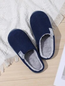 Pantuflas de interior acolchadas y cálidas para hombres, zapatos de invierno antideslizantes y de suela gruesa para parejas y personas mayores, otoño/invierno