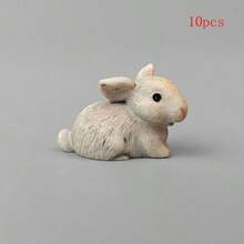 5/10 件迷你树脂兔子模型、可爱兔子小雕像、盆栽植物微景观 DIY 工艺装饰配件 - 彩色 - 查看 6